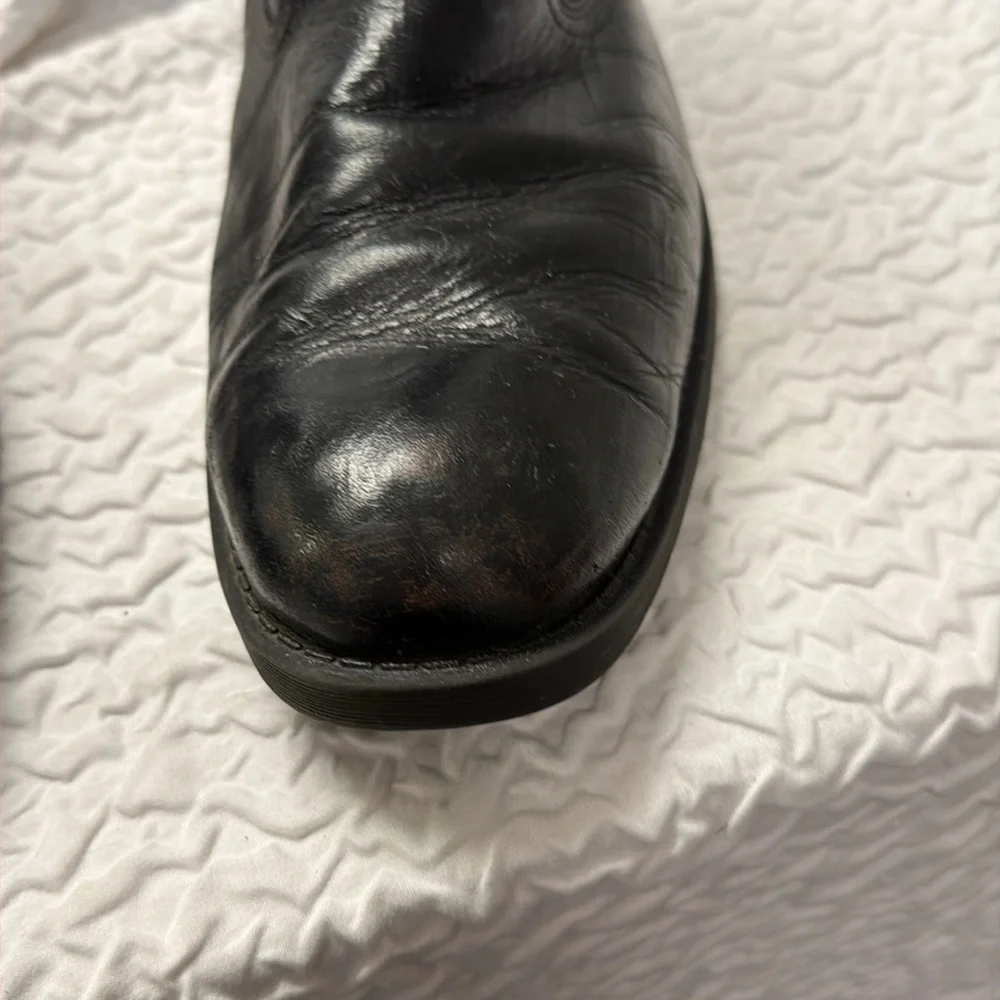 Chaps Black Leather Men's Boots